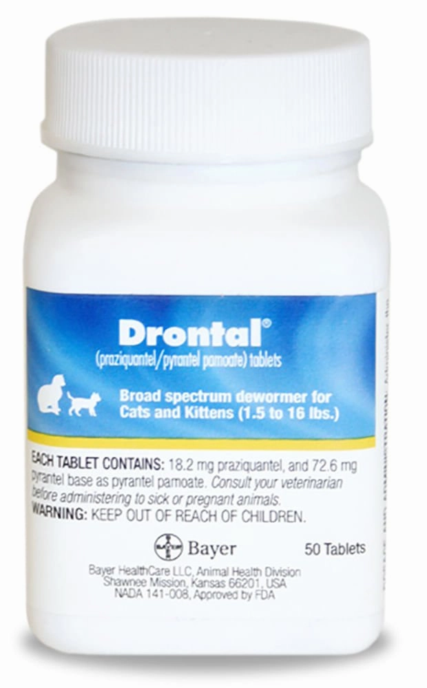Drontal Broad Spectrum Dewormer, 50 Tablets