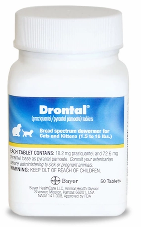 Drontal Broad Spectrum Dewormer, 50 Tablets