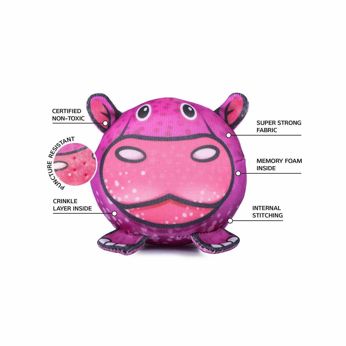 Durables Zoe The Zebra Ball Dog Toy
