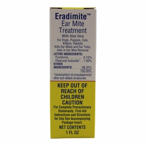 Ear Mite Treatment for Dogs, Puppies, Cats, Kittens and Rabbits, 1 fl oz