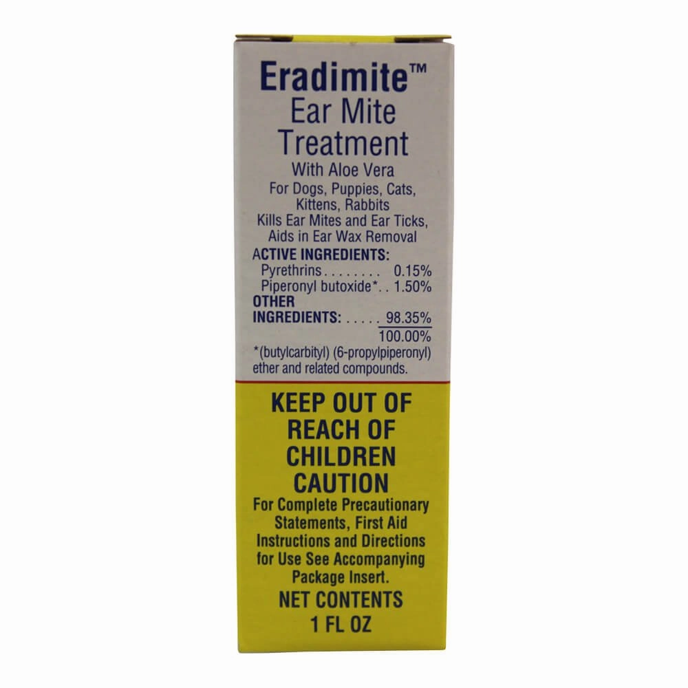 Ear Mite Treatment for Dogs, Puppies, Cats, Kittens and Rabbits, 1 fl oz
