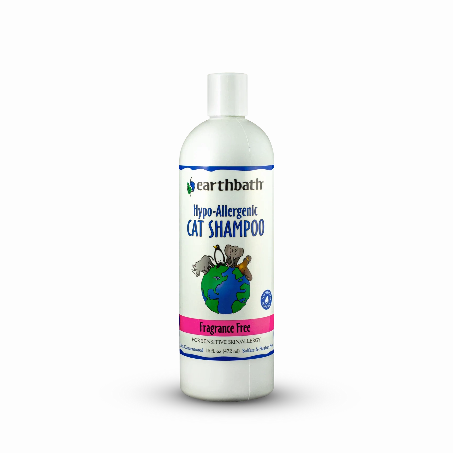 Earthbath Cat Shampoo - Fragrance Free Hypo-Allergenic - 16oz Bottle