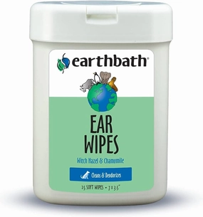 EarthBath Witch Hazel Fragrance Free Ear Wipes for Dogs and Cats