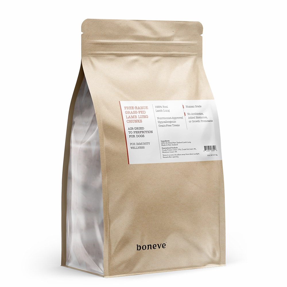 Earthmade Boneve Dog Treat Air-Dried Free-Range Grass-Fed Lamb Lung Chunks 70g