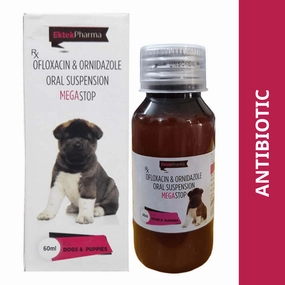 Ek Tek Mega Stop Syrup (Ofloxacin & Ornidazole) for Dogs and Puppies (60ml)