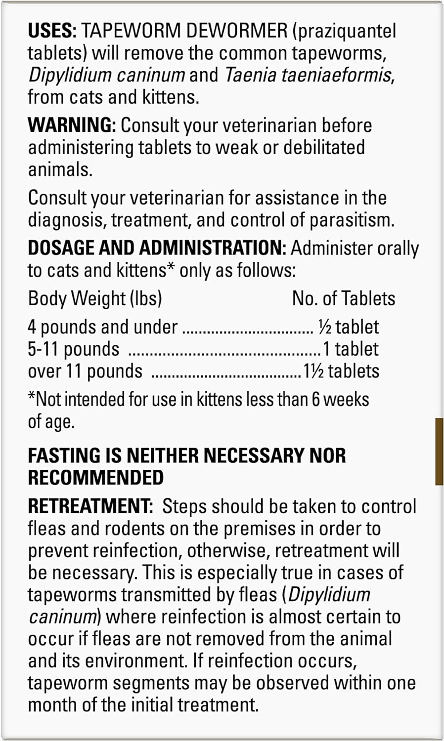 Elanco Tapeworm Cat Dewormer, 3 tablets