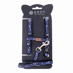 Envy Cat Harness Set Tropical Blue Terrazzo
