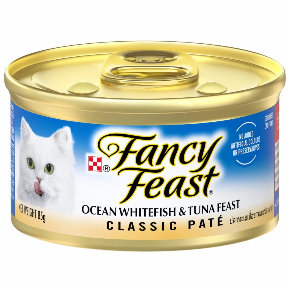 Fancy Feast Classic Pate Ocean Whitefish And Tuna Feast Canned Cat Food 85g