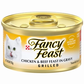 Fancy Feast Grilled Chicken & Beef Feast In Gravy Canned Cat Food 85g
