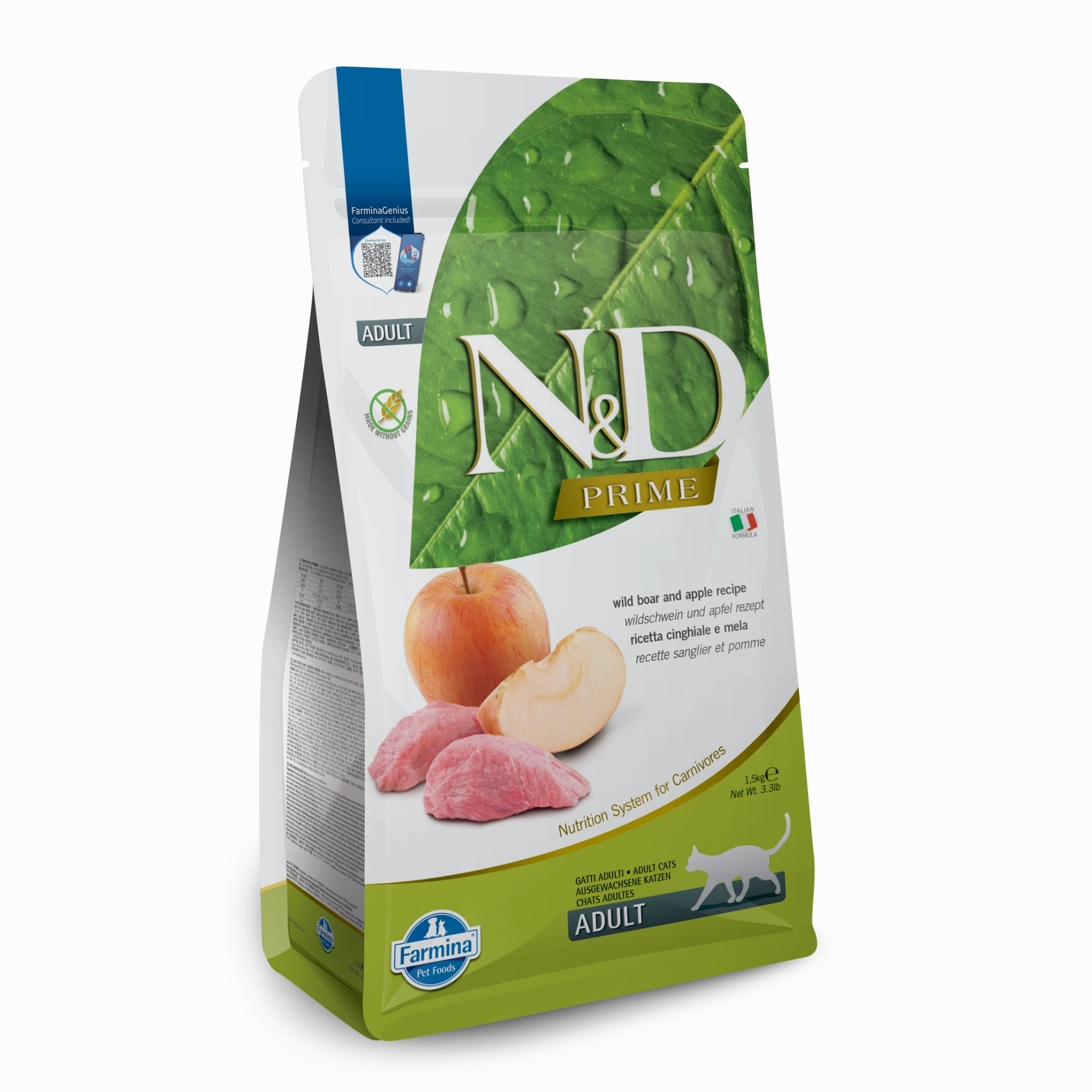 Farmina N&D Prime Grain Free Wild Boar & Apple Adult Dry Cat Food