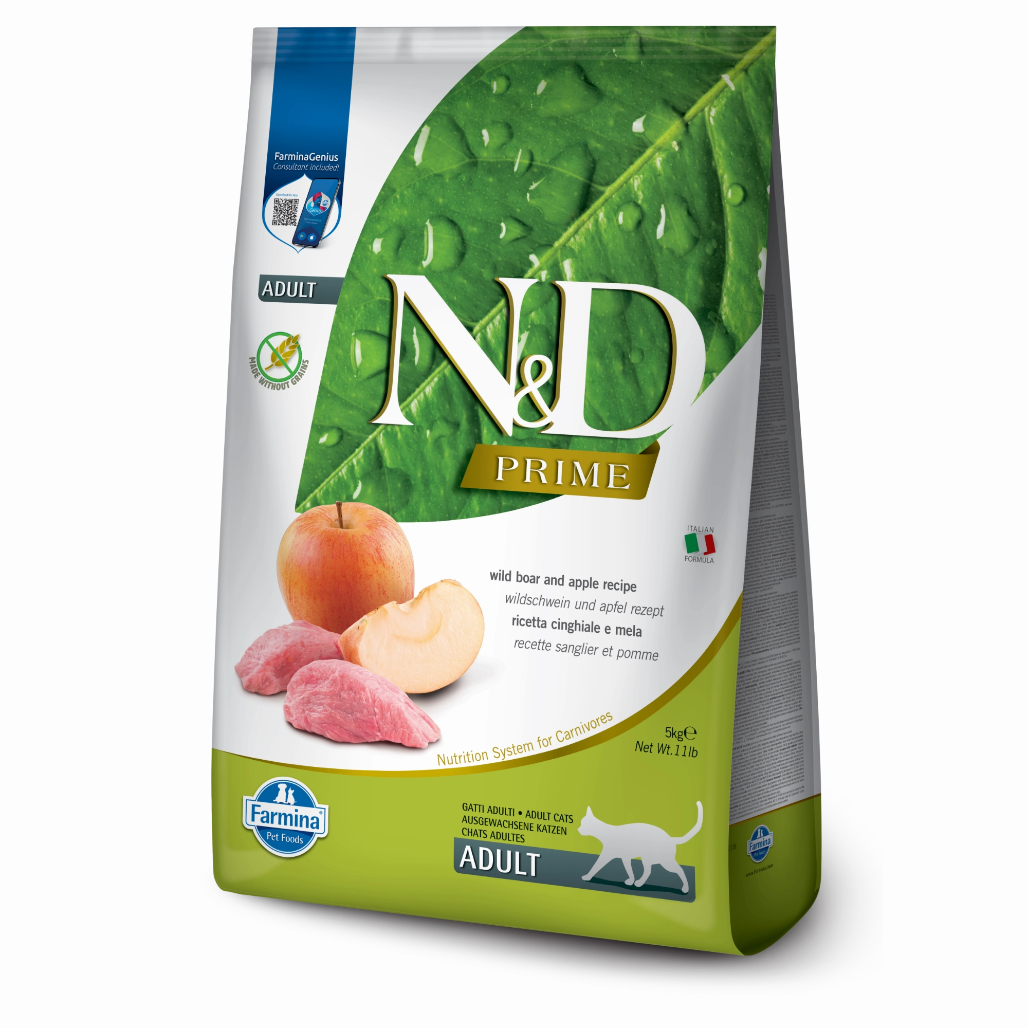 Farmina N&D Prime Grain Free Wild Boar & Apple Adult Dry Cat Food