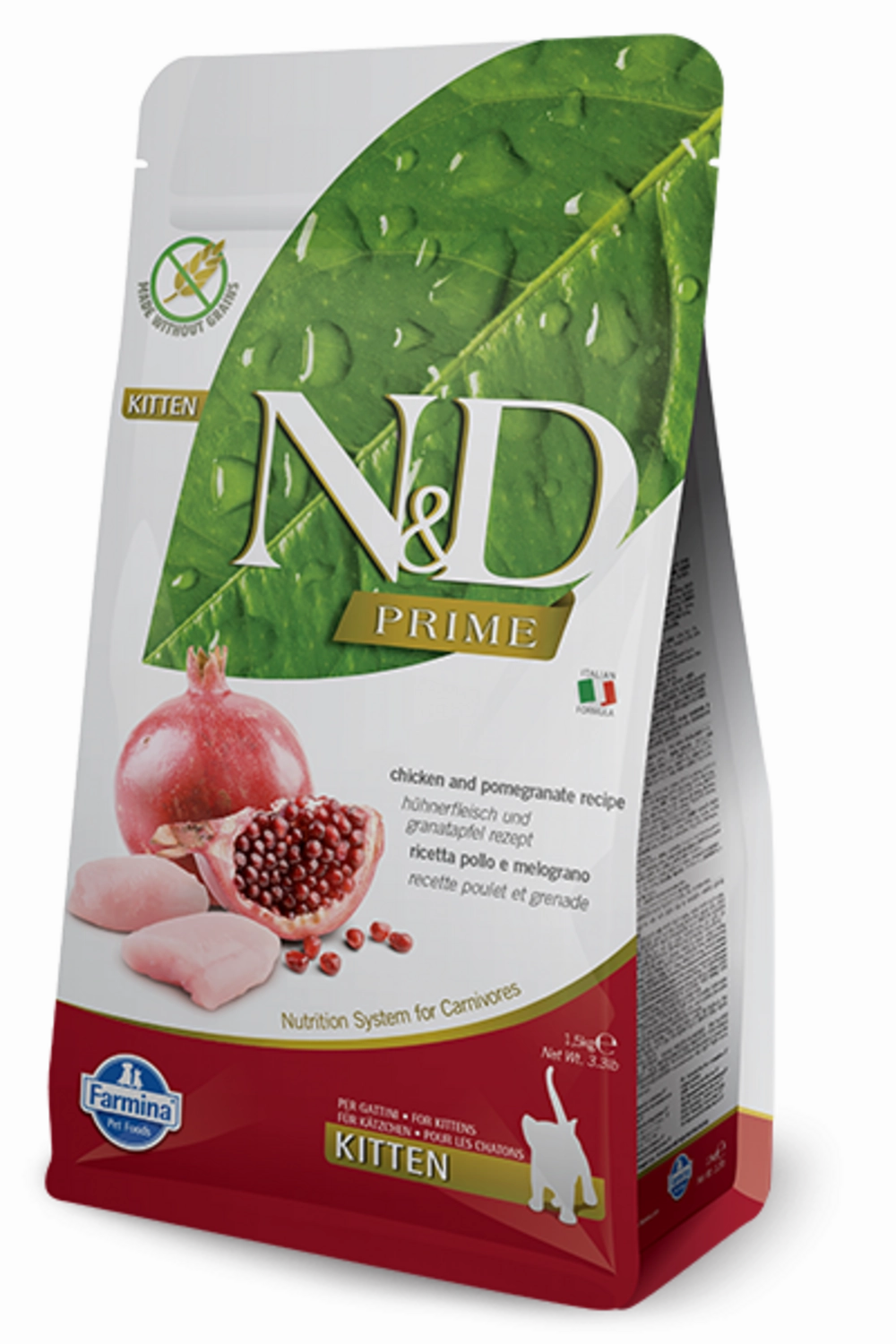 Farmina Prime N&D Natural and Delicious Grain Free Kitten Chicken & Pomegranate Dry Cat Food