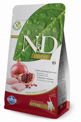Farmina Prime N&D Natural and Delicious Grain Free Kitten Chicken & Pomegranate Dry Cat Food
