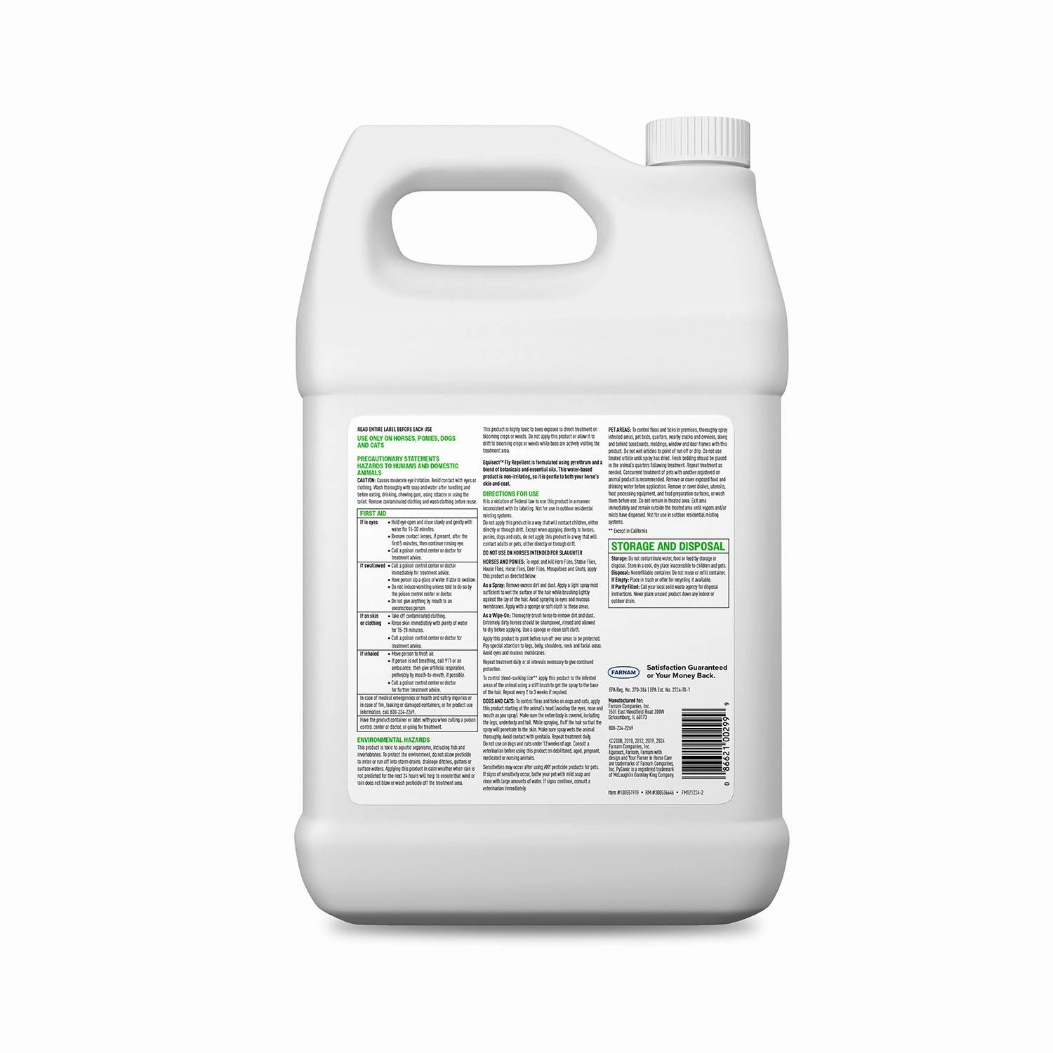 Farnam Equisect Water-Based Botanical Fly Repellent with Herbal Scent for Horses, Dogs and Cats