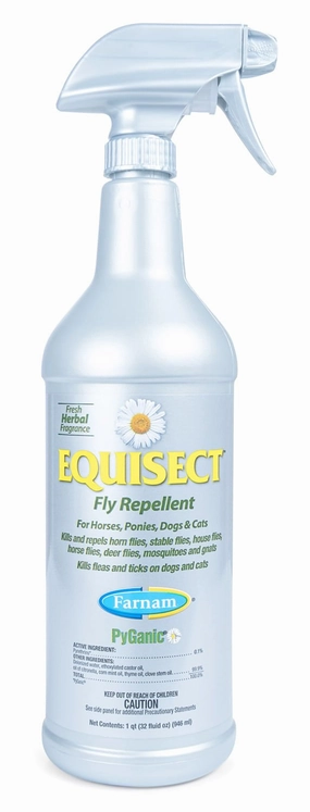 Farnam Equisect Water-Based Botanical Fly Repellent with Herbal Scent for Horses, Dogs and Cats