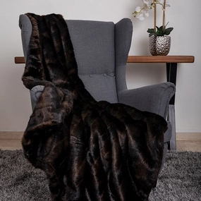 Faux Fur Dog Blanket Throw Chocolate