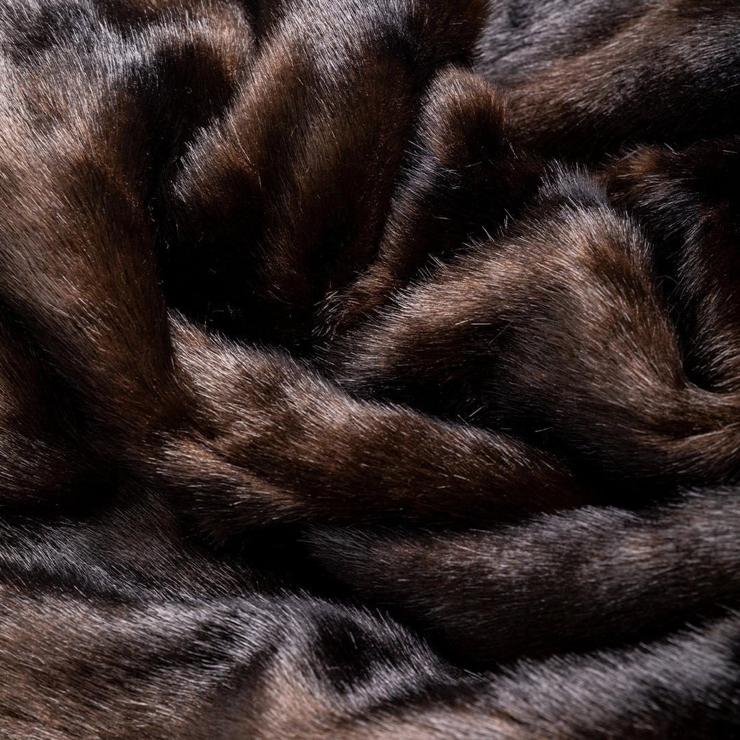 Faux Fur Dog Blanket Throw Chocolate