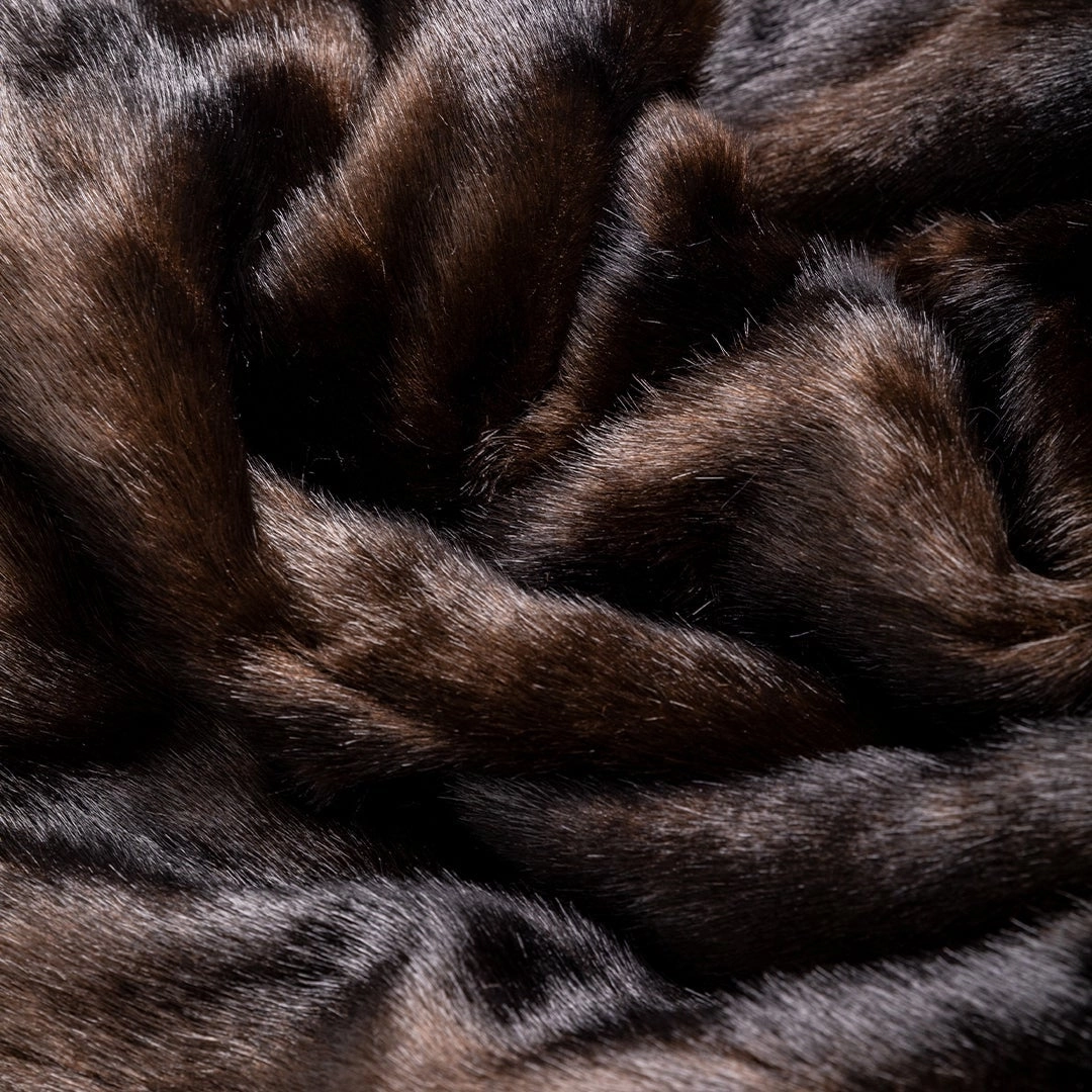 Faux Fur Dog Blanket Throw Chocolate