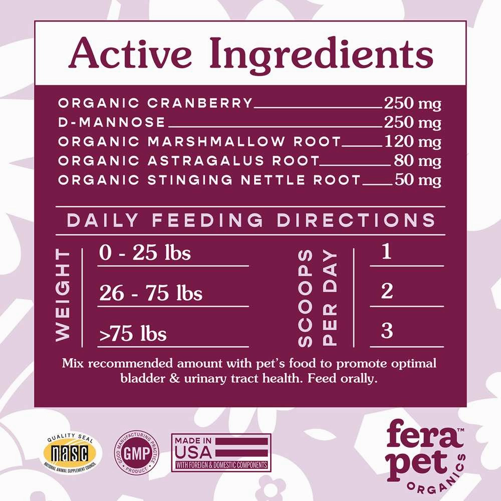 Fera Pets Bladder Support Supplement Powder For Cats & Dogs 2.16oz