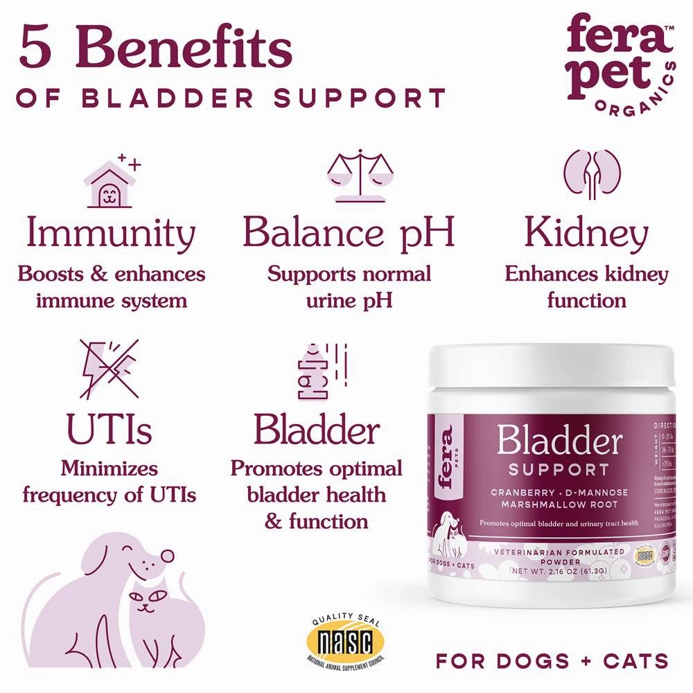 Fera Pets Bladder Support Supplement Powder For Cats & Dogs 2.16oz