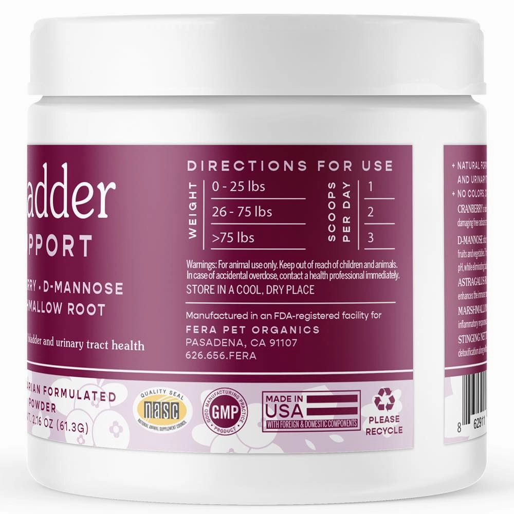 Fera Pets Bladder Support Supplement Powder For Cats & Dogs 2.16oz