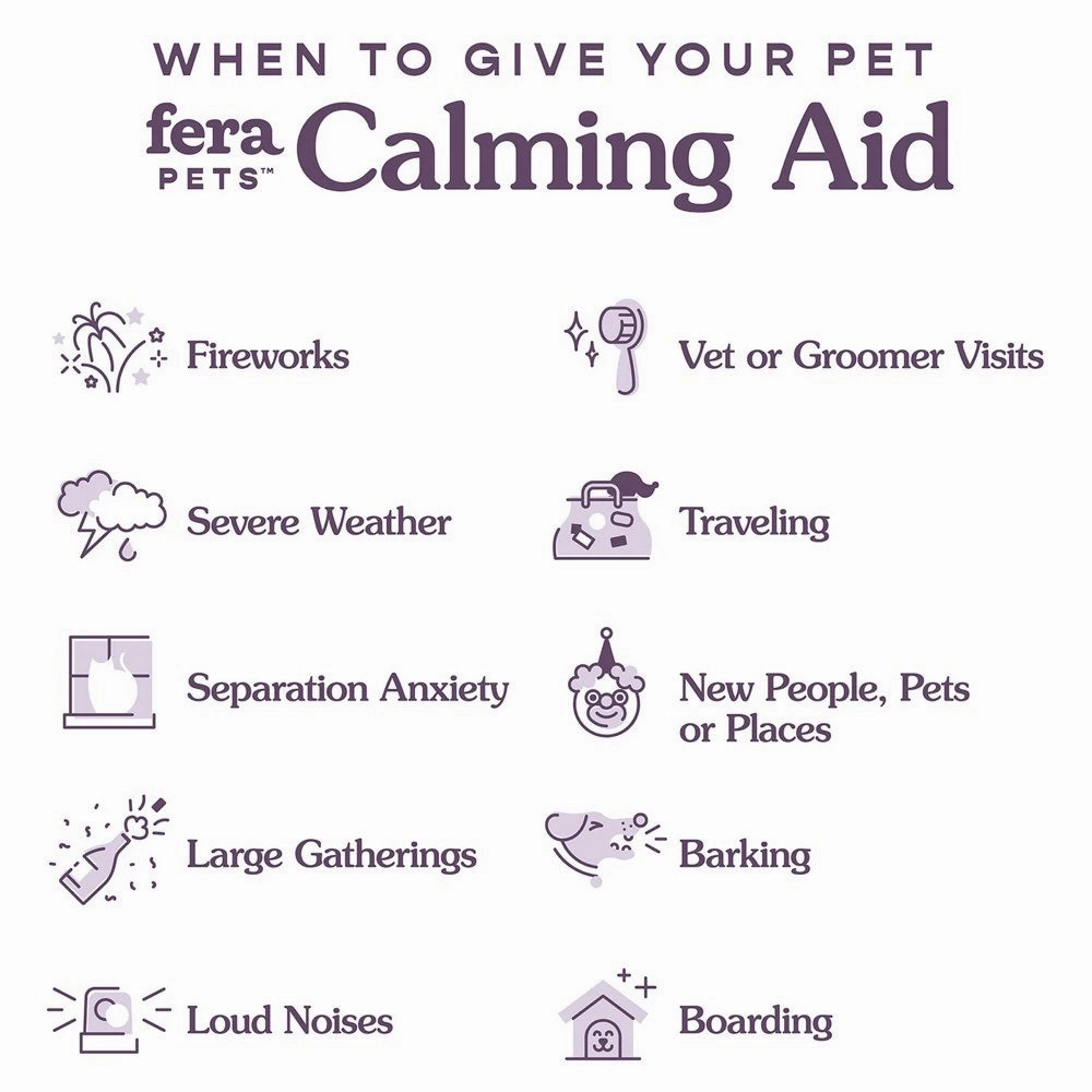 Fera Pets Calming Support Supplement Powder For Cats & Dogs 2.5oz