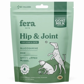 Fera Pets Hip & Joint Goat Milk Supplement Powder For Cats & Dogs 6.34oz