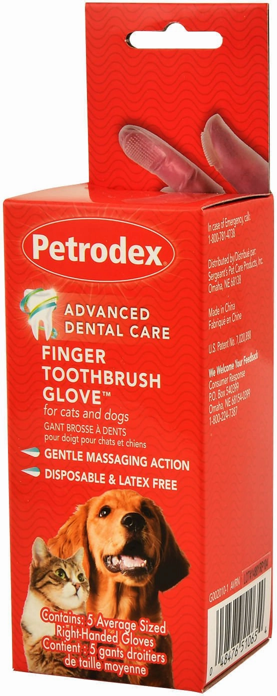 Finger Toothbrush Gloves for Dogs & Cats, 5 pk