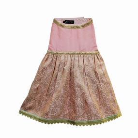 Floof & Co Pastel Banarasi Lehenga for Dogs (Pink/Gold)