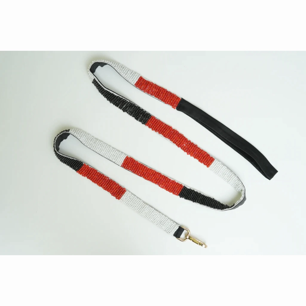 Floof & Co Paw Tricolor Leash & Collar (Red White Black)