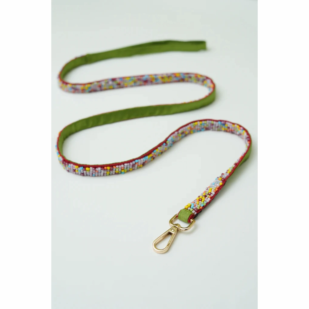 Floof & Co Sprinkles Leash & Collar (Green / Red)