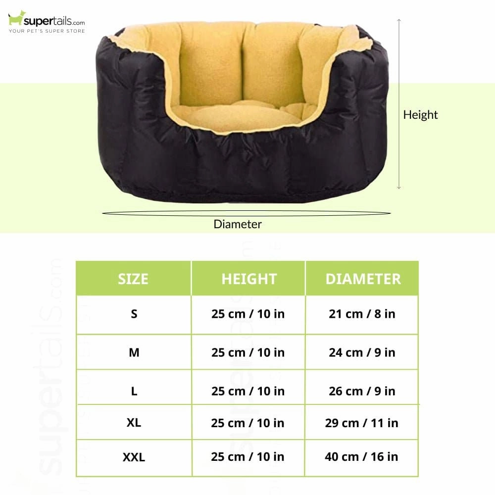 Fluffy's Pawsome Reversable Dual Color Ultra Soft Ethnic desingner Bed for Dogs and Cats (Beige & Black)