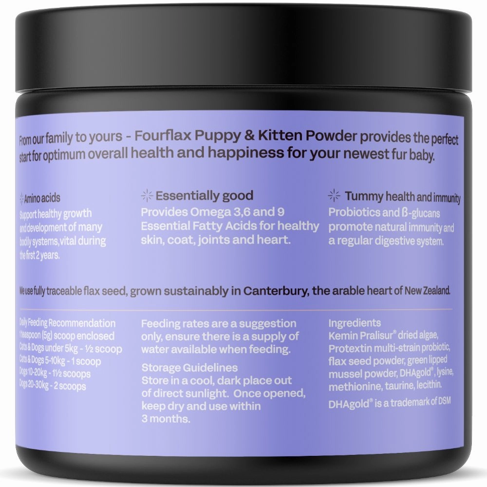 Fourflax Puppy & Kitten Nutritional Powder Supplement For Cats & Dogs 200g