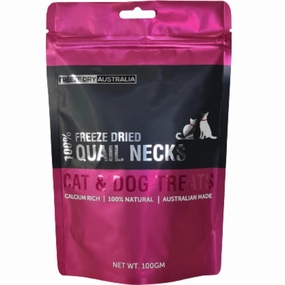 Freeze Dry Australia Quail Necks Cat & Dog Treats 100g