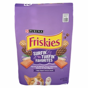 Friskies Surfin andTurfin Favorites Dry Cat Food