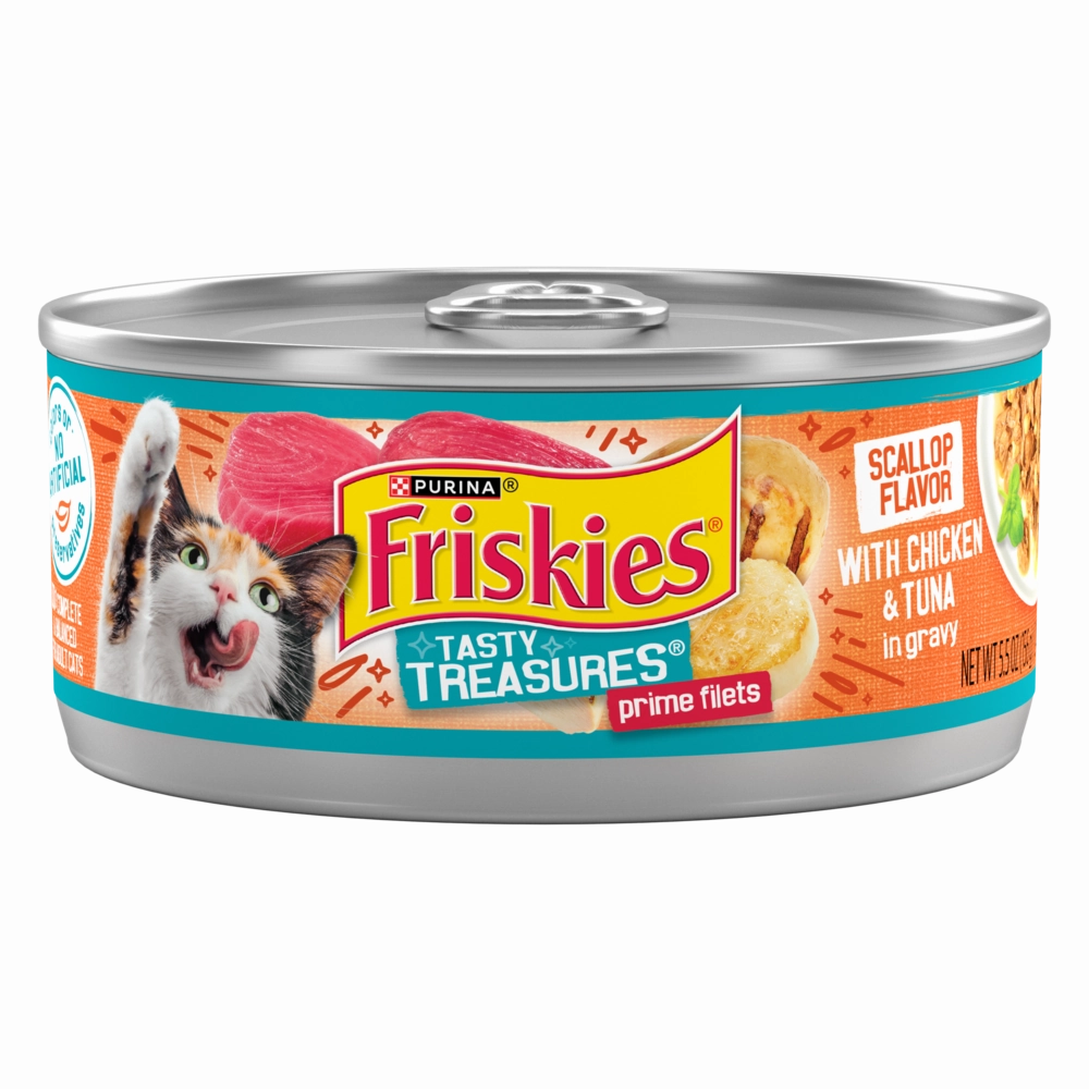 Friskies Tasty Treasures Gravy Chicken, Tuna & Scallop Wet Cat Food