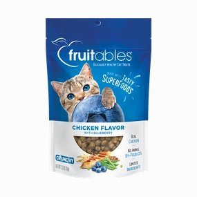 Fruitables Cat Treats Crunchy Tasty Superfoods Chicken with Blueberry 2.5oz