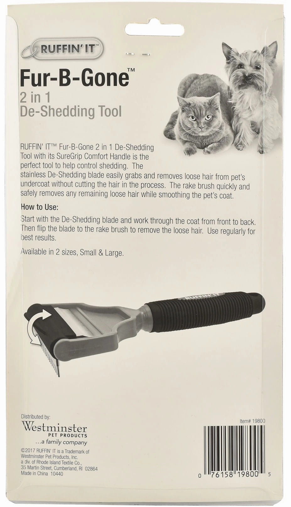 Fur-B-Gone 2-in-1 De-Shedding Tool