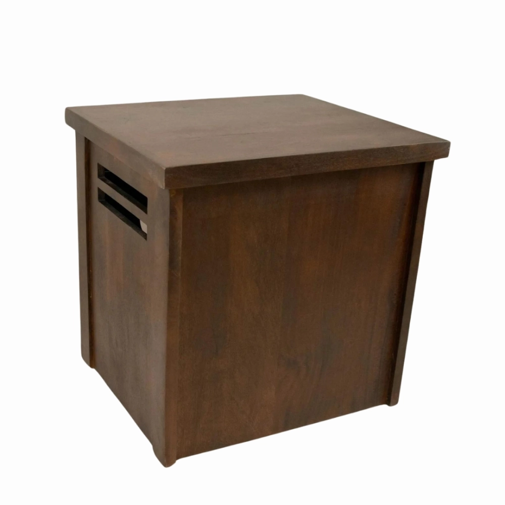 FurryLiving Meraki Cabinet with Cushion for Small Dogs and Cats (Dark Brown/ Red Cushion)