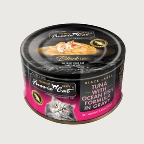 FUSSIE CAT Black Label Tuna with Ocean Fish in Gravy for Cats