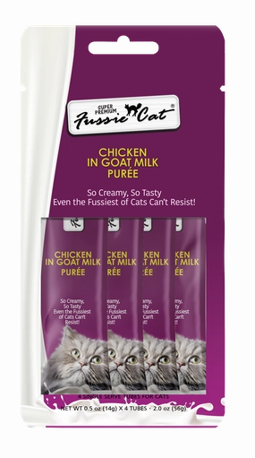 Fussie Cat Goat Milk Pure - Chicken 4pk 2oz Bag
