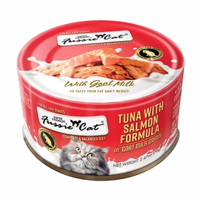 Fussie Cat Goat Milk Tuna with Salmon in Gravy 70g