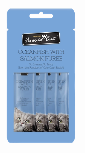 Fussie Cat Pure - Oceanfish with Salmon 4pk 2oz Bag