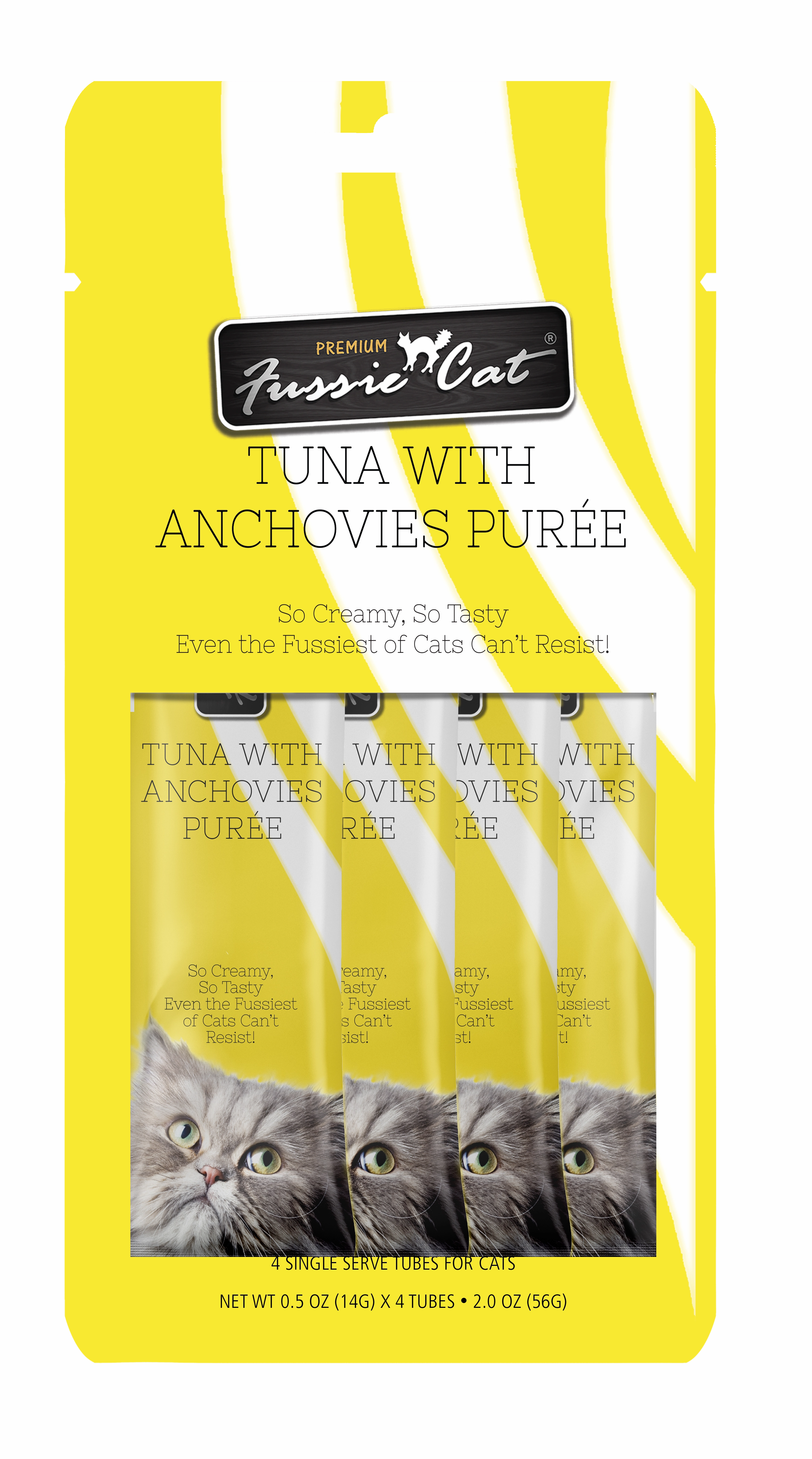 Fussie Cat Pure - Tuna with Anchovies 4pk 2oz Bag