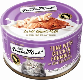 Fussie Cat Tuna with Chicken in Goat Milk Gravy Shredded Canned Cat Food