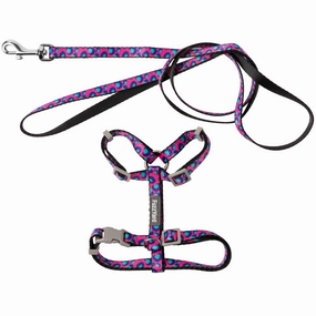 FuzzYard Cat Harness & Leash Walking Set (Wild One Bubblegum)
