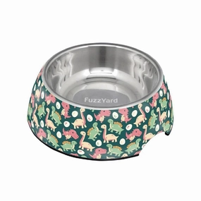 Fuzzyard Dog Bowl Melamine Dinosaur Land L
