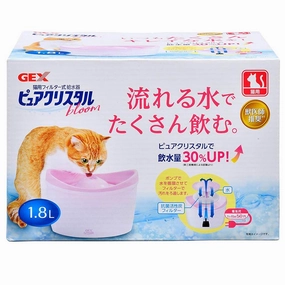 GEX Pure Crystal Bloom Cat Drinking Fountain