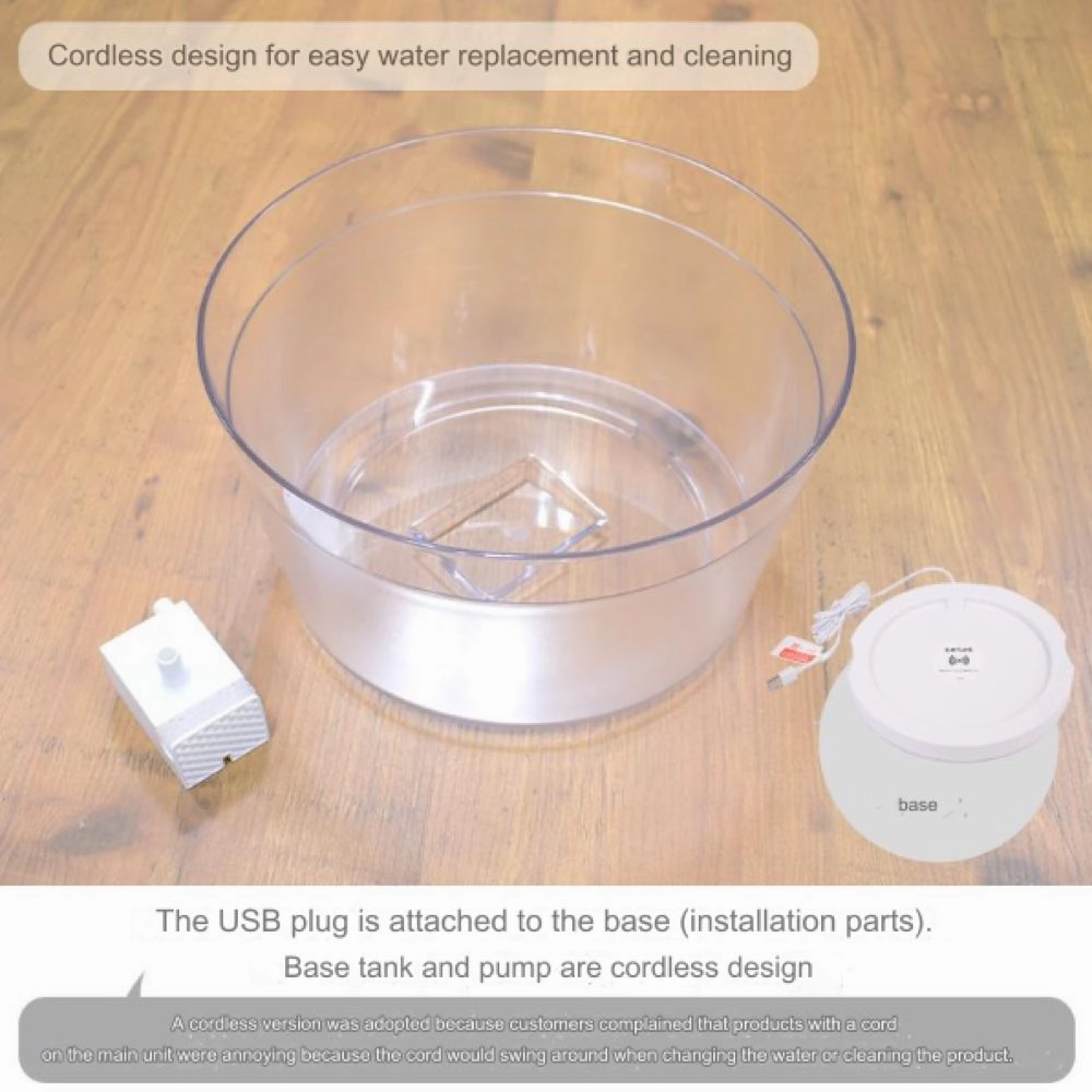 GEX Pure Crystal Glassy R Cat Drinking Fountain 1.5L