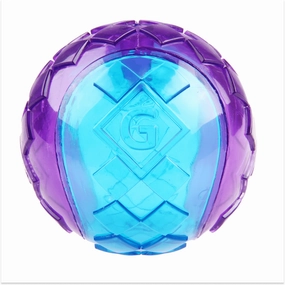 GiGwi Ball Squeaker Toy for Dogs (Blue/Purple) | For Medium Chewers